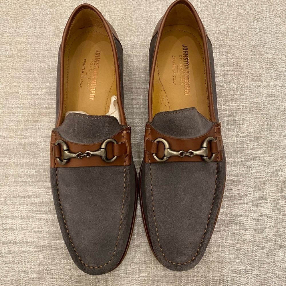 Johnston & Murphy Neilson Bit Loafer Gray Suede